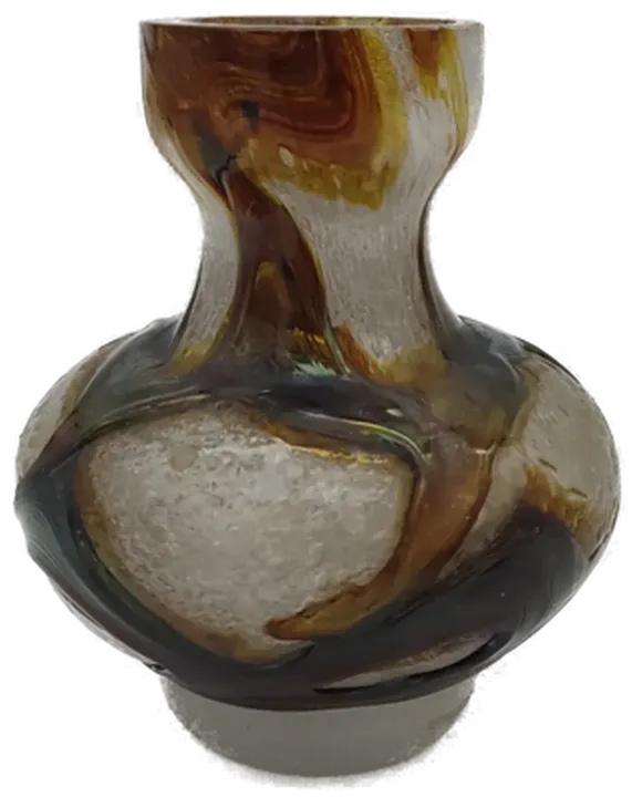 Glas Vase mit Elementen in perlmutt/braun - Bild 1