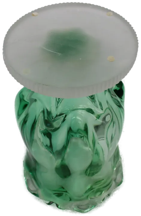 Massive grüne Vintage-Vase aus Glas mit solidem Sockel - Bild 2