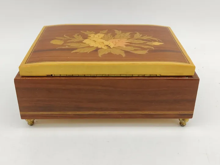  Mid Century aufziehbare Schmuckschatulle aus Holz - Bild 5