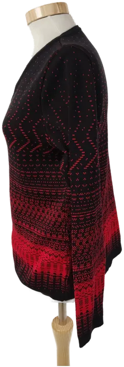 Mona Damen Pullover Schwarz Rot Gemustert - M/38 - Bild 2