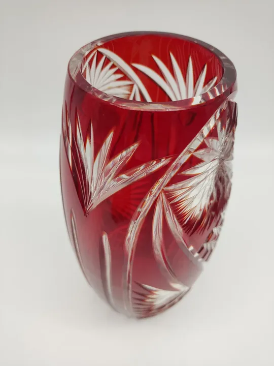 Kristall Vase in rot - Bild 2