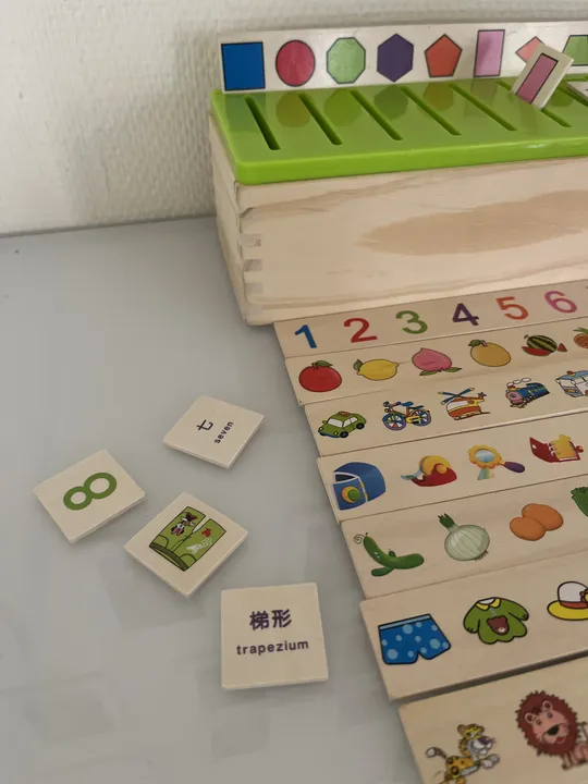 Montessori Knowledge Classification Box Kinder - Holzspielzeug Frühes Lernen Lernspielzeug  - Bild 3