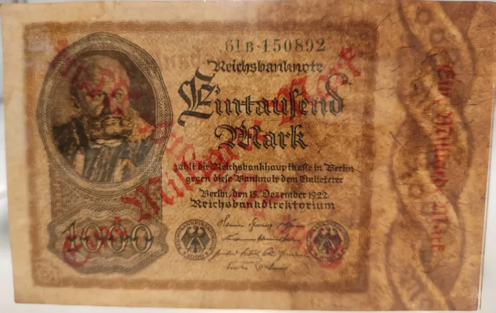  Alter Geldschein 1 Milliarde Mark Reichsbanknote Reichsbankdirektorium Berlin 1922 zirkuliert 2/3 - Bild 3
