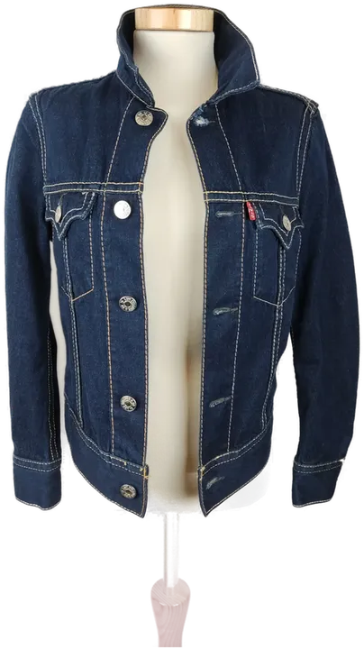 Levi's Type1 Jeanskleid Ärmellos mit passender Denim Truckerjacke dunkelblau - XS/34 - Bild 9