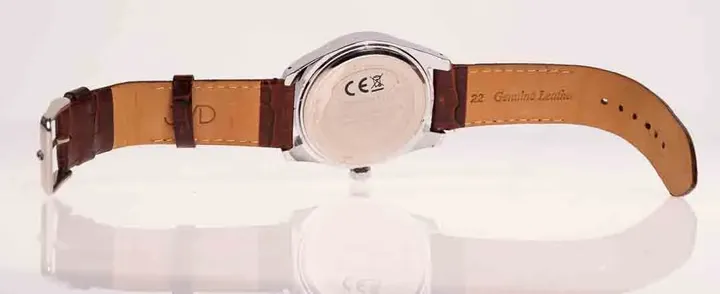 CURREN Quartz Herrenuhr Schwarz mit Datum, braunes Lederband - Bild 2