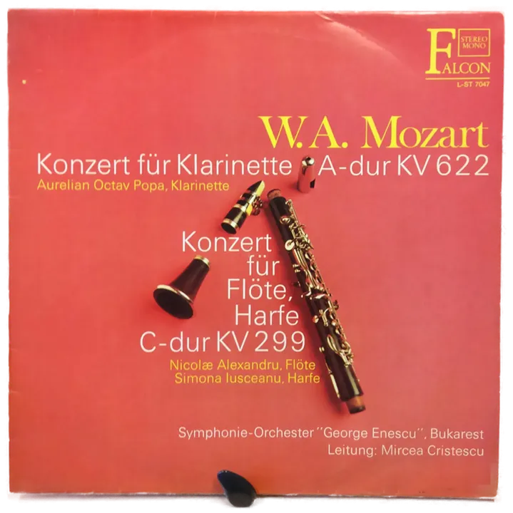 LP Schallplatte - W.A. Mozart - Konzert für Flöte, Harfe C-dur KV 299 - Bild 1