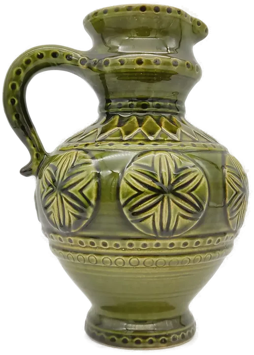 Keramikkrug grün mit Mustern  - Bild 4