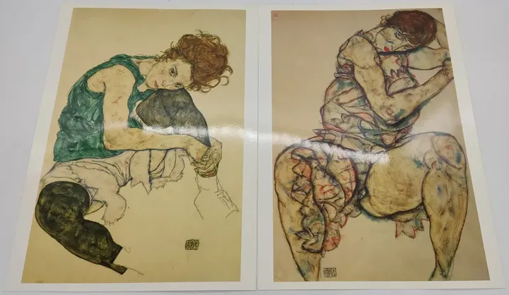 Kunstdruckmappe mit 12 Kunstdrucke 5 von Egon Schiele 4 von Keith Haring - Bild 3