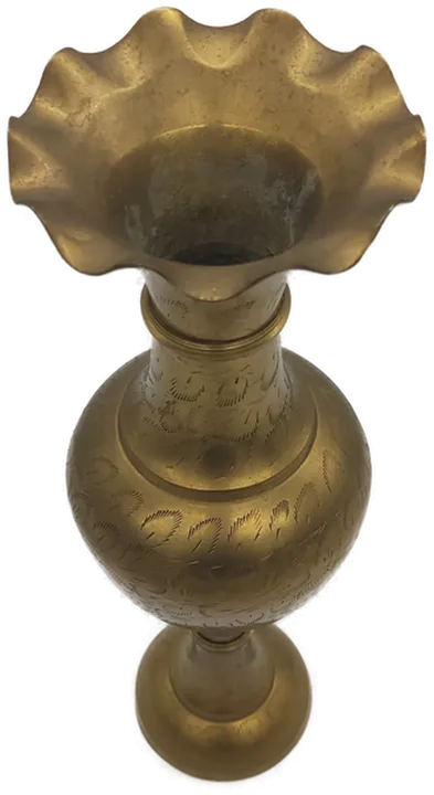 Deko Vintage Vase aus Messing mit Gravur - Bild 3