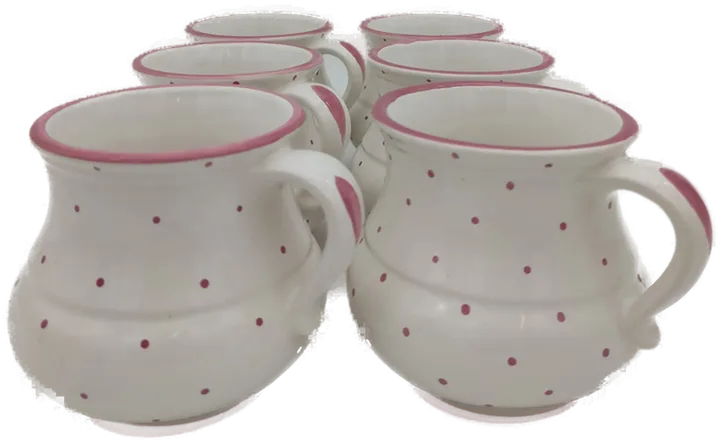 Gmundner Keramik rosa Tupfen Tassen Set (6 Stück) - Bild 4