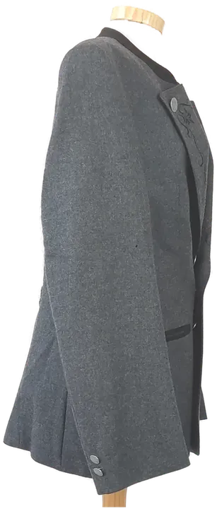 Damentrachtenjacke grau mit besticktem Kragen  - Bild 2