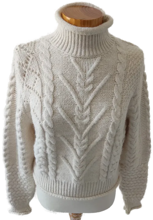 MANGO Damen Strickpullover hellbeige - S - Bild 1