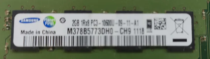 Samsung 2GB DDR3 1Rx8 PC3-10600U-09-11-A1 Arbeitsspeicher / RAM  - Bild 2