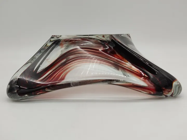 Dekorative Glasschale rot/transparent im Murano-Stil  - Bild 5