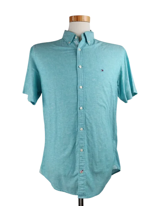 Tommy Hilfiger Herren Kurzarmhemd, blau - Gr. S - Bild 1