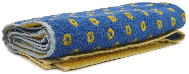 Framsohn Baumwolle Handtuch gepunktet blau/gelb  - Bild 1