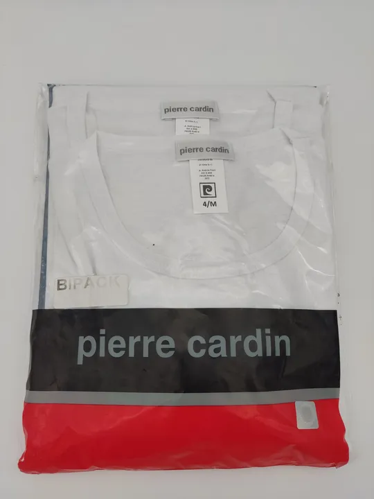 PIERRE CARDIN Herren T-Shirt weiß 2er-Pack neu mit Etikett - M - Bild 1