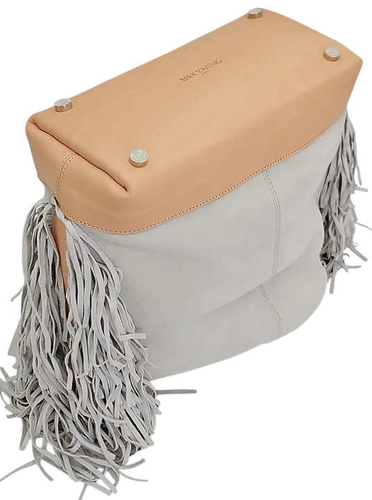 Max V. Koenig Damen Handtasche mit Fransen, grau/creme - mittel - Bild 3