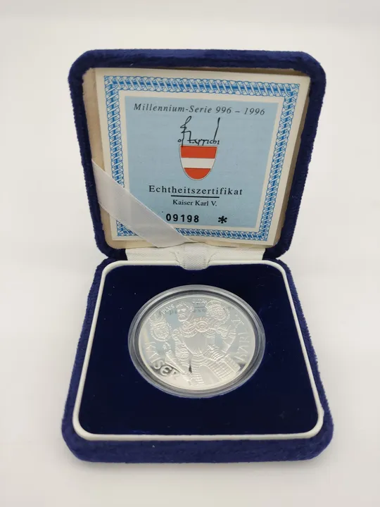 Österreich - 100 Schilling Kaiser Karl V - Gedenkmünze - Bild 1