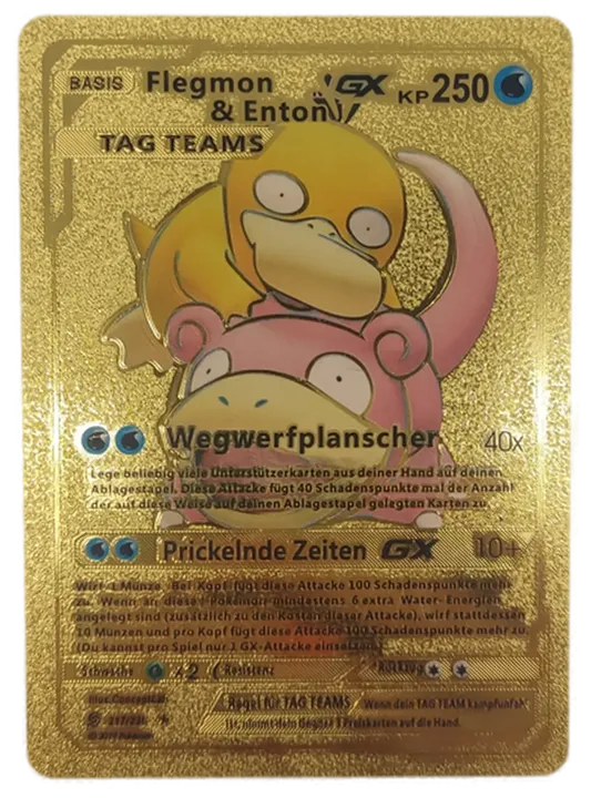 Pokémon Sammelkarte Goldfolie Flegmon & Enton BASIS - Bild 1