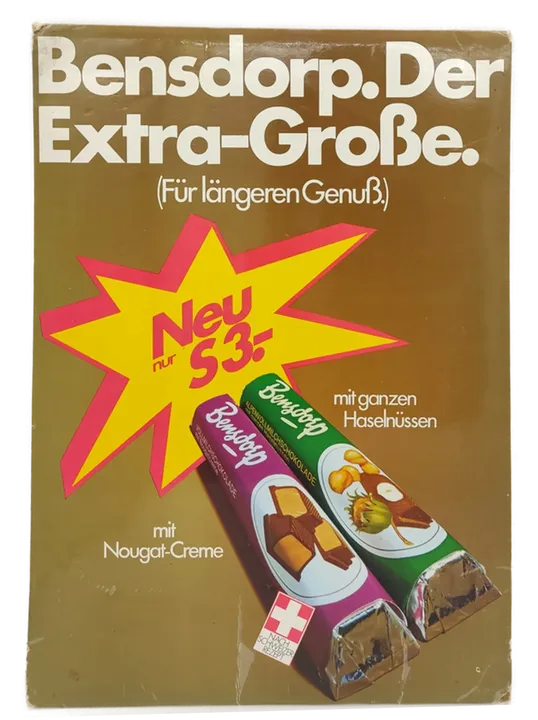 Bensdorp. Der Extra-Große. Werbung Papp-Schild Aufsteller 1970er (?) - Bild 2