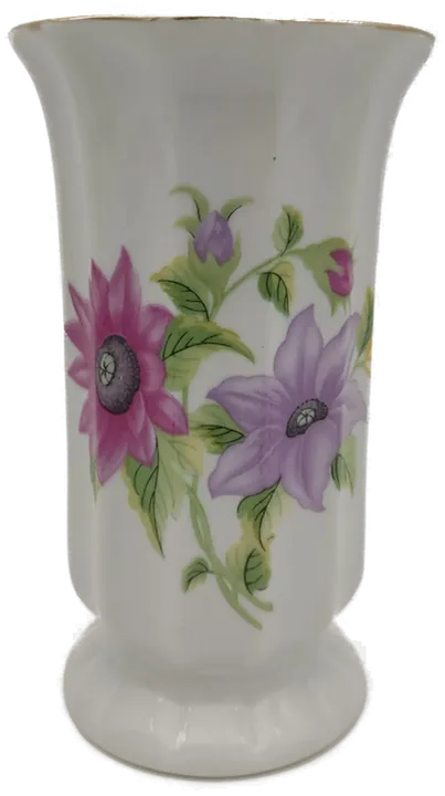 Porzellan - Vase mit Blumendekor - Bild 1