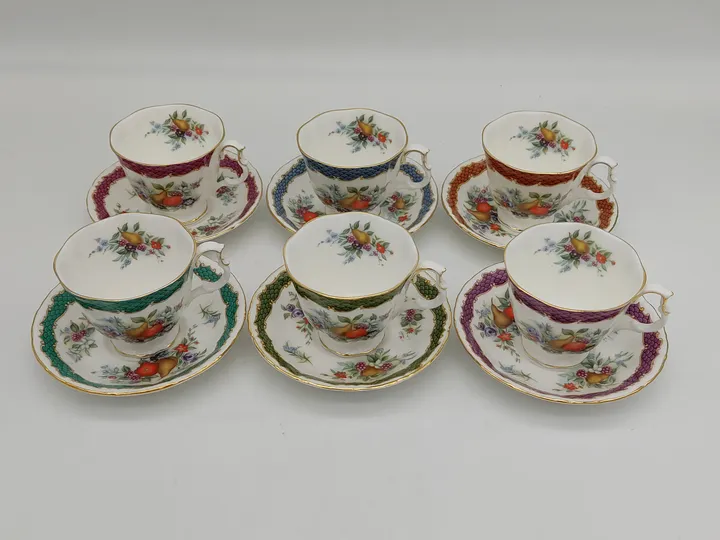 6x Tassen und Untertassen der Royal Albert England Fruit Series  - Bild 3