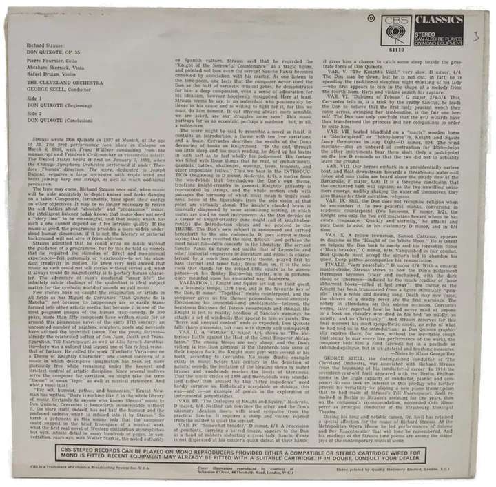 Vinyl LP - Richard Strauss, George Szell - Don Quixote op. 35 - Bild 2