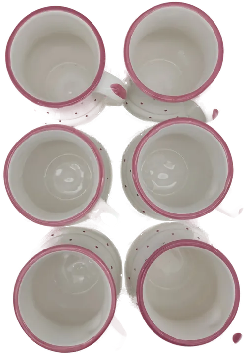 Gmundner Keramik rosa Tupfen Tassen Set (6 Stück) - Bild 2