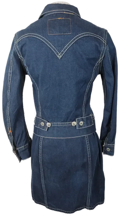 Levi's Type1 Jeanskleid Ärmellos mit passender Denim Truckerjacke dunkelblau - XS/34 - Bild 2