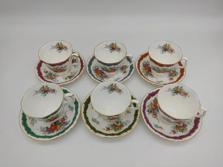 6x Tassen und Untertassen der Royal Albert England Fruit Series  - Bild 2