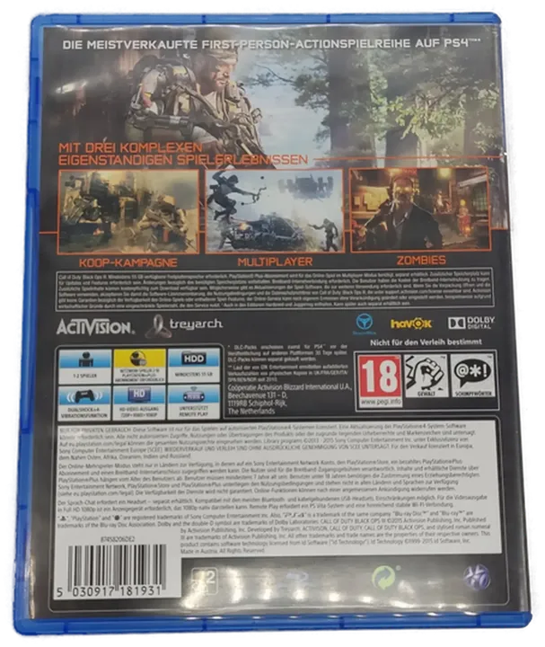 Playstation Sony PS4 Spiel Call of Duty Black OPS III - Bild 2