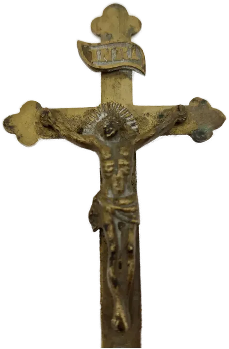 Antikes Standkreuz aus Messing - Bild 2