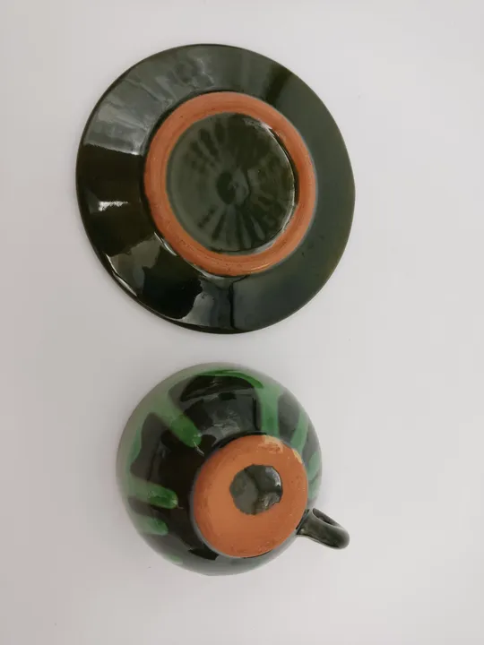 Teeset aus Ton in grün - Bild 4