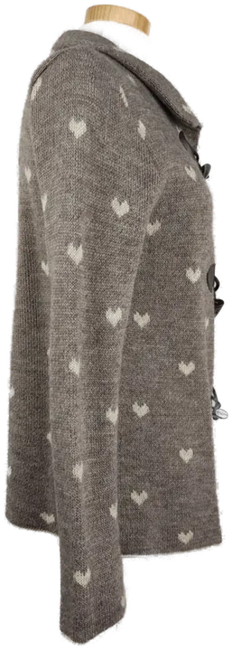 Damen Jacke graubraun mit Herzchen - L/40 - Bild 3