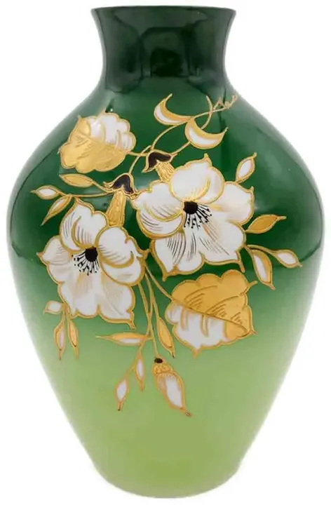 Wallendorf Vase Goldrelief handgemalt  - Bild 1