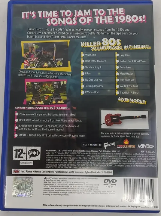 Playstation Sony PS2 Spiel Guitar Hero Rocks the 80s - Bild 3