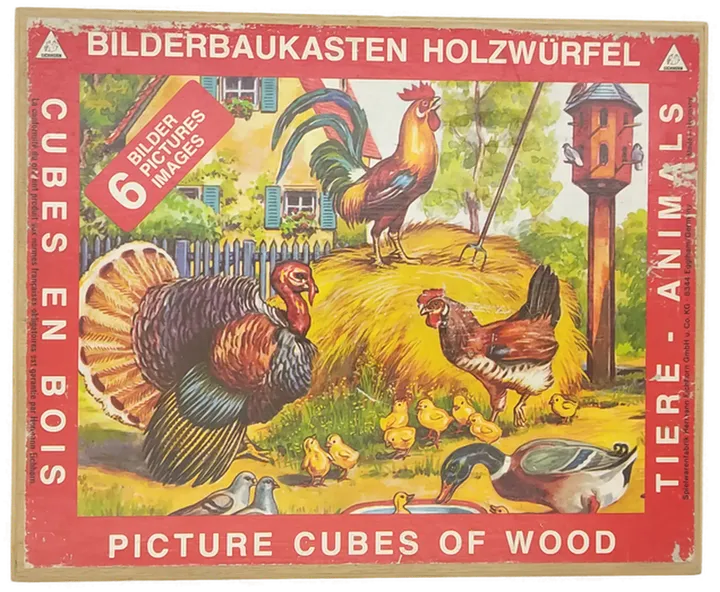 Vintage Bilderbaukasten Holzwürfel mit 6 Motiven  - Bild 7