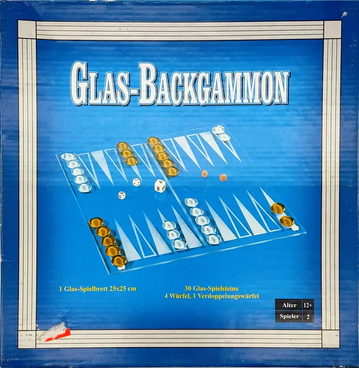 Glas Backgammon - Gesellschaftsspiel  - Bild 1
