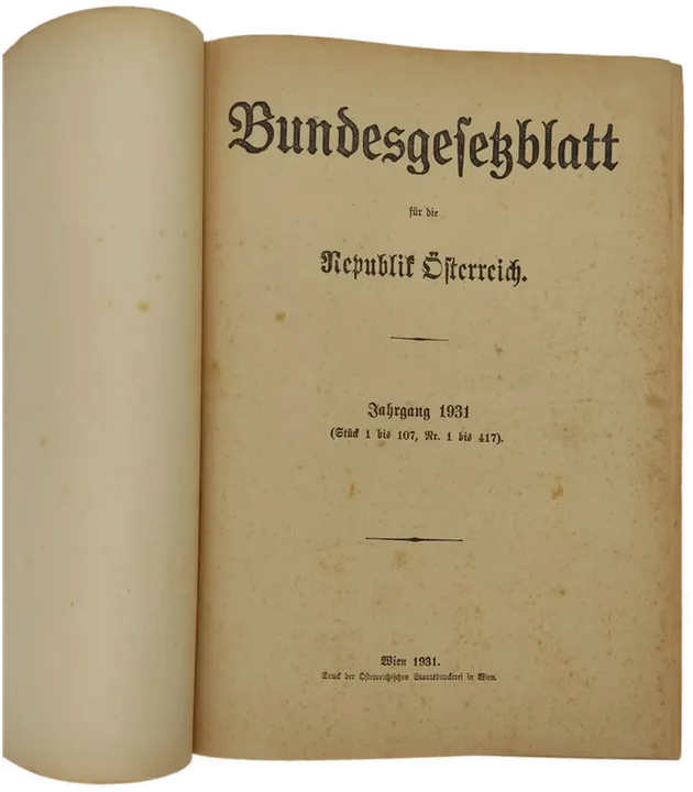 Bundesgesetzblatt Land Österreich Band I (1931) - Bild 2