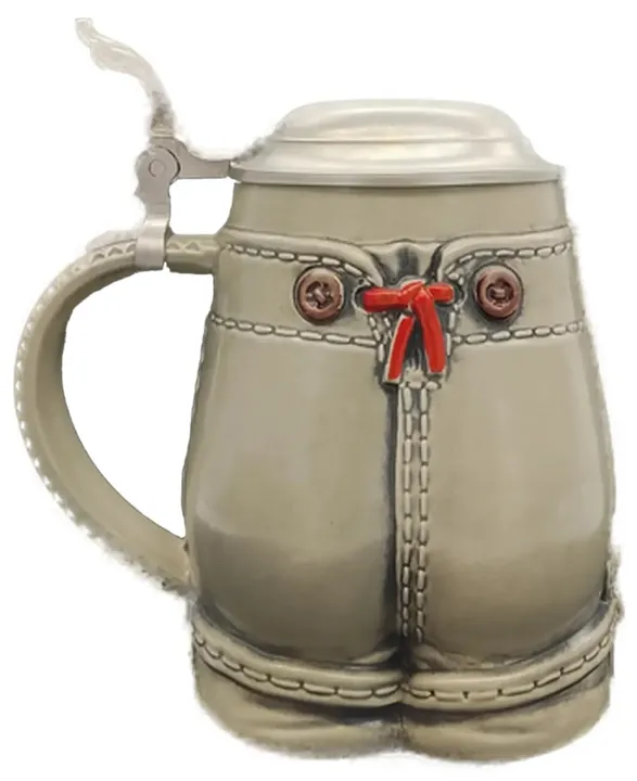 Gerz Bierkrug mit Zinndeckel - 16cm Höhe - Bild 2