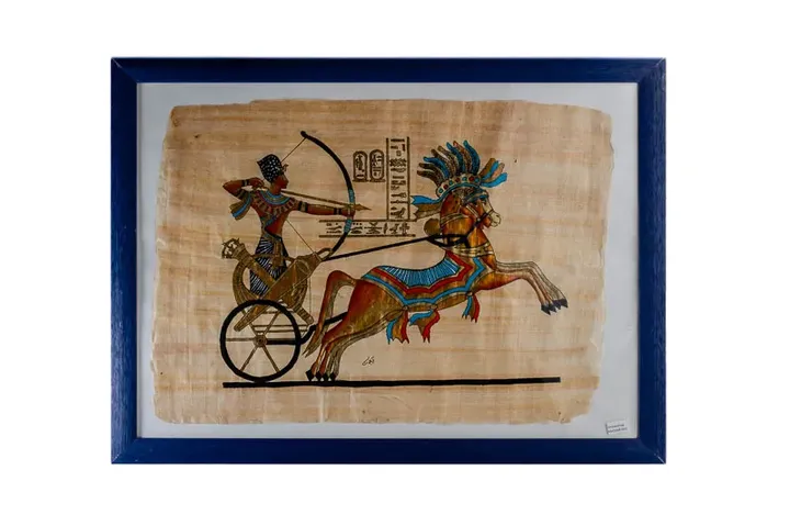 Papyrus Bild Ägypten Ramses II im Streitwagen - Bild 1