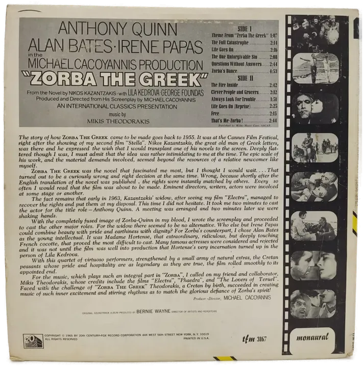 Vinyl LP - Mikis Theodorakis - Zobra the Greek  - Bild 2