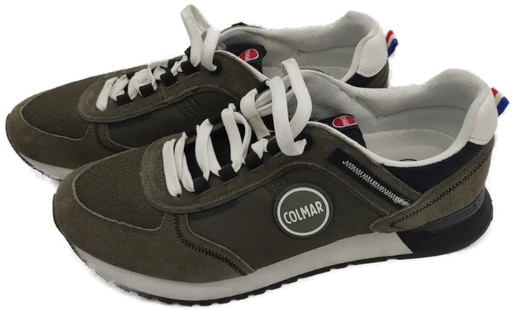 COLMAR Travis Sport militärgrüner Herrenschuhe Sneakers, Lederschnürsenkel - Bild 1