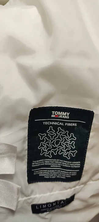 Tommy Jeans Damensteppjacke mit Kapuze in weiß, Größe S - Bild 6