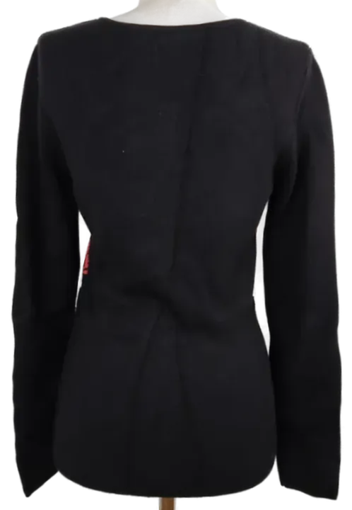 Madeleine Damen Strickjacke schwarz mit weiß/rotem Muster - 34 - Bild 3