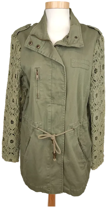 Ann Christine Damen Jacke mit Spitzenärmel olivengrün - S/36 - Bild 1