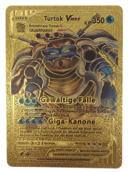 Pokémon Sammelkarte Goldfolie Turtok Vmax - Bild 1