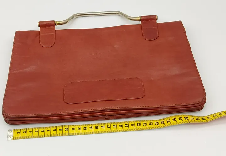 Damen Vintage Handtasche Leder rot/ braun - Bild 3