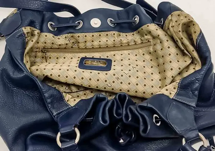 Furla Beutel / Ledertasche in blau mit Umhängeriemen - Bild 4
